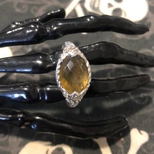 Judith Ripka Sterling Silver Oval Citrine Ring